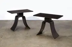 Pair of end tables by Paul Frankl, mahogany, offered Apr 2015