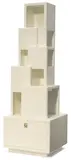John Dickinson, Skyscraper bookcase, designed and executed circa 1976, for Randolph & Hein, lacquered wood, brass