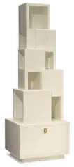 Skyscraper bookcase by John Dickinson, designed and executed circa 1976, for Randolph & Hein, lacquered wood, brass, sold Apr 2015