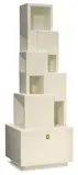 John Dickinson, Skyscraper bookcase, designed and executed circa 1976, for Randolph & Hein, lacquered wood, brass