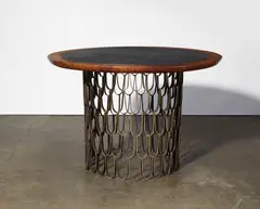 Paul Evans, and Phillip Lloyd Powell, band iron, walnut, and gold leaf, slate