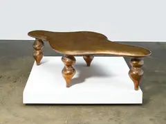Larry Totah, Coffee table, designed and executed circa 1990, patinated copper, engraved signature to underside