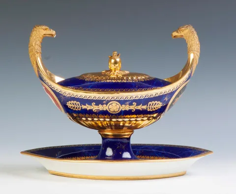 Sèvres, Cobalt & Gold Enameled Tureen from the 'Service Iconographique Grec'