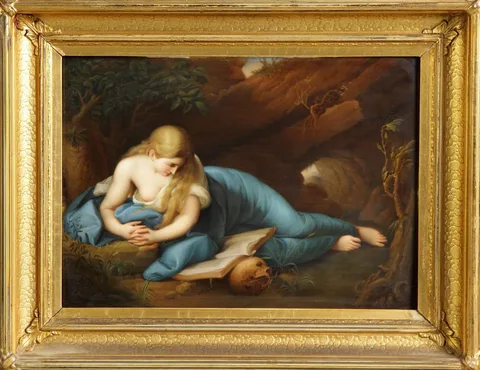 Kpm, Plaque of a Reclining Lady with Book