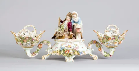 Porcelain Sweet Meat Dish w/Children by Meissen, sold Sep 2010