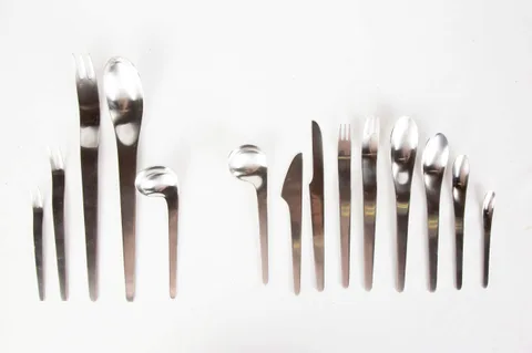 Service of Twelve Stainless Steel Flatware by Georg Jensen, sold Dec 2019