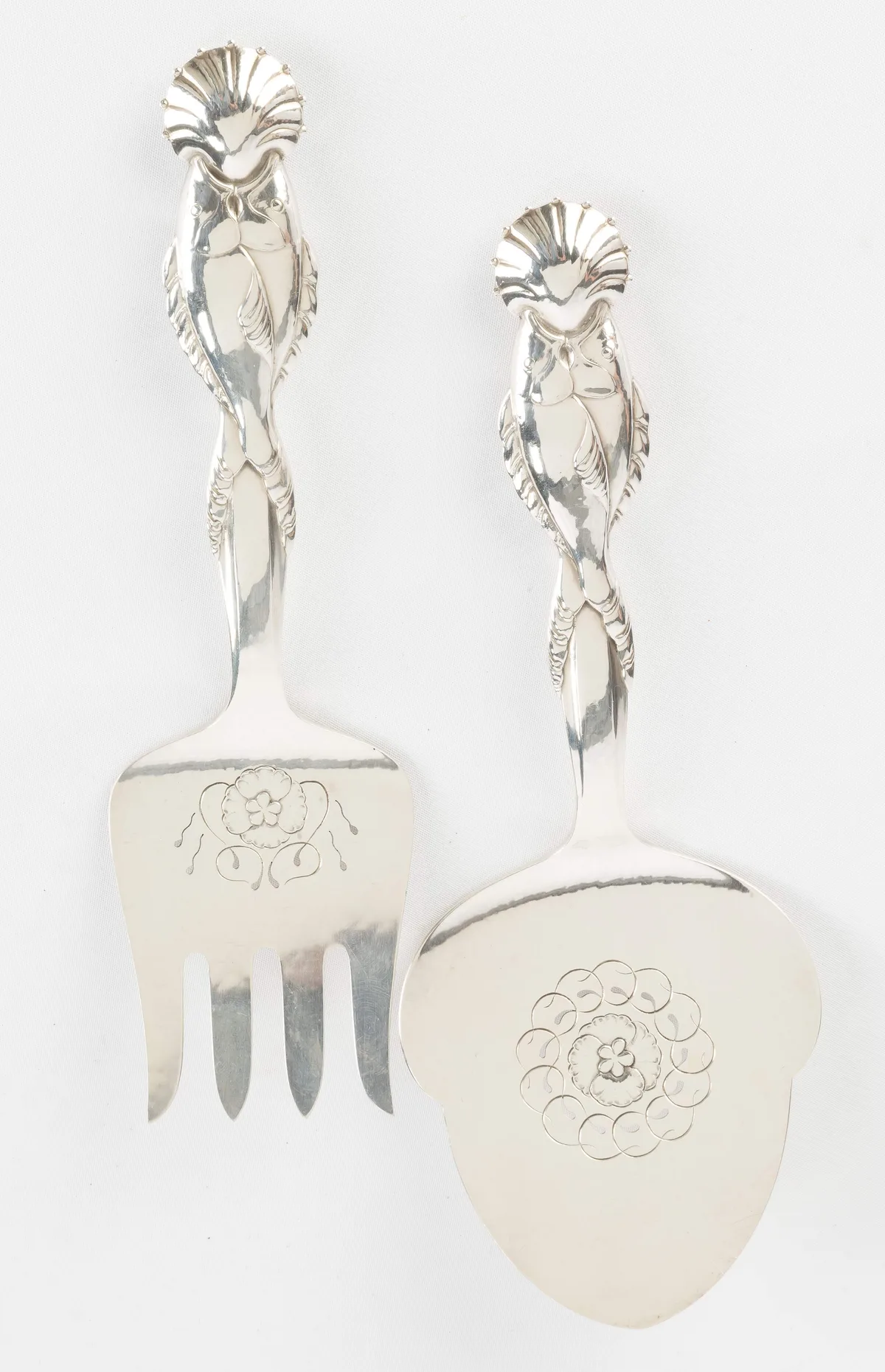 Sterling Silver Fish Serving Pieces by Georg Jensen, sold Sep 2017