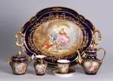 Sèvres, Cobalt Tea Set w/Tray