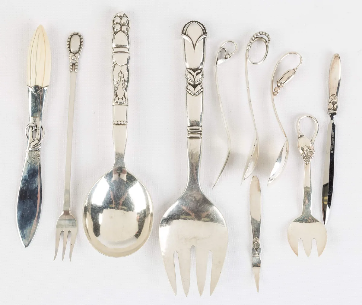 Sterling Silver Serving Pieces by Georg Jensen, sold Sep 2017