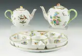 Herend, Hand Painted Porcelain -Two Teapots & Lazy Susan