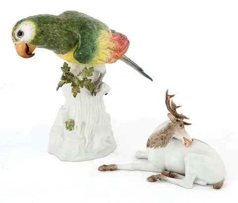 Parrot on Stump by Meissen, sold Mar 2018