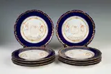 Sèvres, Set of 10 Plates w/Cherubs & Gold Leafed Design