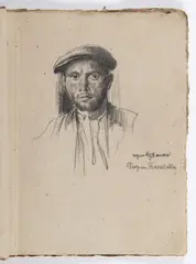 Jan Václav Mrkvička, Sketchbook of Drawings - Study of Portraits, Late 19th/early 20th century, Pencil on handmade paper