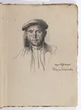Jan Václav Mrkvička, Sketchbook of Drawings - Study of Portraits, Late 19th/early 20th century, Pencil on handmade paper