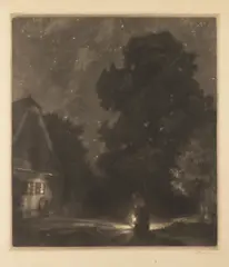 Max Švabinský, Summer Night, 1911, Mezzotint on paper