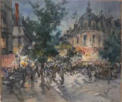 Konstantin Korovin, Parisian Boulevard at Night, 1927, Oil on canvas