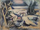 František Srp, Bathing, 1930, Oil on canvas