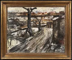 Prague Neighborhoods by Karel Holan, 1938, Oil on canvas, sold Jun 2019
