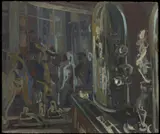 In the Passageway by Karel Souček, 1947, Oil on paperboard, sold Jun 2019