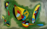 Ohne Titel by Wladyslaw Lopuszniak, 1947, Öl auf Rupfen, sold Aug 2023