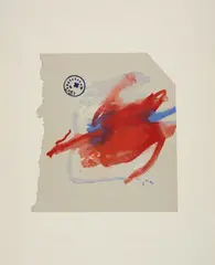 Hirsch by Joseph Beuys, 1980, Aquatinta und Lithografie auf Papier auf grauem Rives aufgewalzt, sold Aug 2023