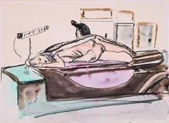 Norbert Tadeusz, Ohne Titel, Aquarell und Kohle auf Velin