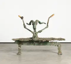 Erik Dietman, Ohne Titel, 1988-89, Bronze, Nägel und Lenker