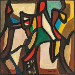 Jean-Michel Atlan, Ohne Titel, 1959, Öl auf Rupfen