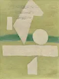 Willi Baumeister, Weißes Zeichen auf Hellgrün