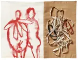 "The Endless Loop" by Louise Bourgeois, 2008, Archival dyes, Stoff und Metalldruckknöpfe auf zwei zusammengenähten Stoffbahnen, sold Jun 2023