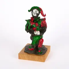 Harlekin by Markus Lüpertz, Bronze, schwarz patiniert, teilweise bemalt, sold Aug 2023