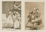 Francisco Goya, Zwei Blätter aus der Folge "Los Caprichios", 1868, Radierung und Aquatinta auf Papier