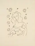 Henri Matisse, Vierge et Enfant sur fond de fleurs et d'étoiles