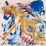 Antonius Hoeckelmann, "Goldenes Pferd mit Wagenrad", 1999, Acryl auf Leinwand