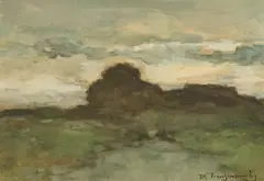 Johan Hendrik Weissenbruch, Holländische Landschaft, Aquarell auf Papier