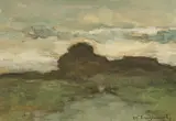 Johan Hendrik Weissenbruch, Holländische Landschaft, Aquarell auf Papier