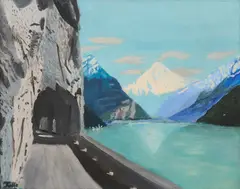 Helmut Kolle, Paysage au Lac, Öl auf Leinwand