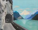 Helmut Kolle, Paysage au Lac, Öl auf Leinwand