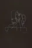 Konrad Klapheck, Inquisition, 1974, Farbradierung auf schwarzem Bütten