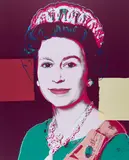 Queen Elizabeth II of the United Kingdom (Aus: Reigning Queens 1985) by Andy Warhol, 2022, Farbserigrafie auf leichtem Karton, sold Mar 2023