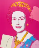Queen Elizabeth II of the United Kingdom (Aus: Reigning Queens 1985) by Andy Warhol, 2022, Farbserigrafie auf leichtem Karton, sold Mar 2023