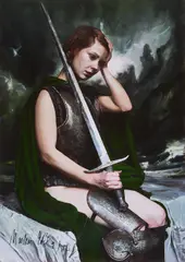 Martin Eder, Erkenntnis läuft auf zerissenen Sohlen (cognition), 2017, Farboffset auf beschichtetem Papier