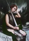 Martin Eder, Erkenntnis läuft auf zerissenen Sohlen (cognition), 2017, Farboffset auf beschichtetem Papier