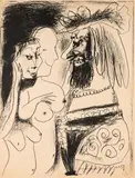 Le Vieux Roi by Pablo Picasso, 1959, Lithografie auf Velin, sold Apr 2023