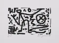 Ohne Titel by A. R. Penck, Serigrafie auf Bütten, sold Mar 2023