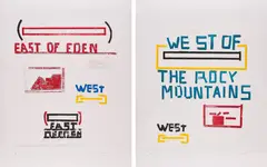 Lawrence Weiner, East of Eden, 1996, Farbradierung und Aquatinta auf Büttenkarton