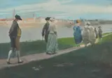 Wilhelm Schreuer, Sonntagsspaziergang am Oberkasseler Ufer vor Düsseldorf