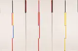 Kunibert Fritz, mikado I, mikado II, mikado III, 1990, Jeweils: Öl auf Leinwand