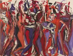 Barbara Heinisch, "Flamenco-Portrait", 1985, Tempera auf Nessel