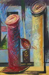 Vladimír Novák, "Dvojice", 1988, Öl auf Spanplatte